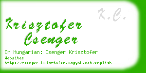 krisztofer csenger business card